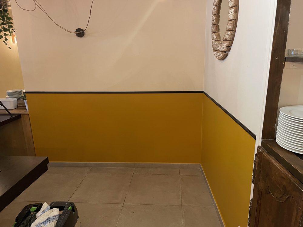 Peinture velours 2 teintes et cimaise
