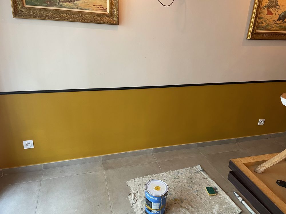 Peinture velours 2 teintes et cimaise